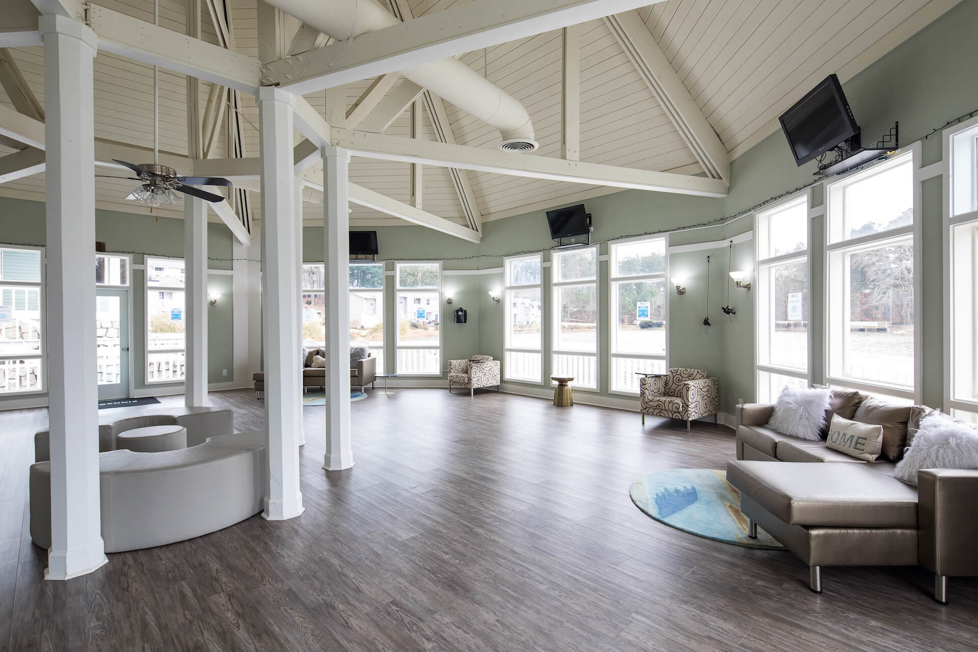 Spacious clubhouse with natural lighting