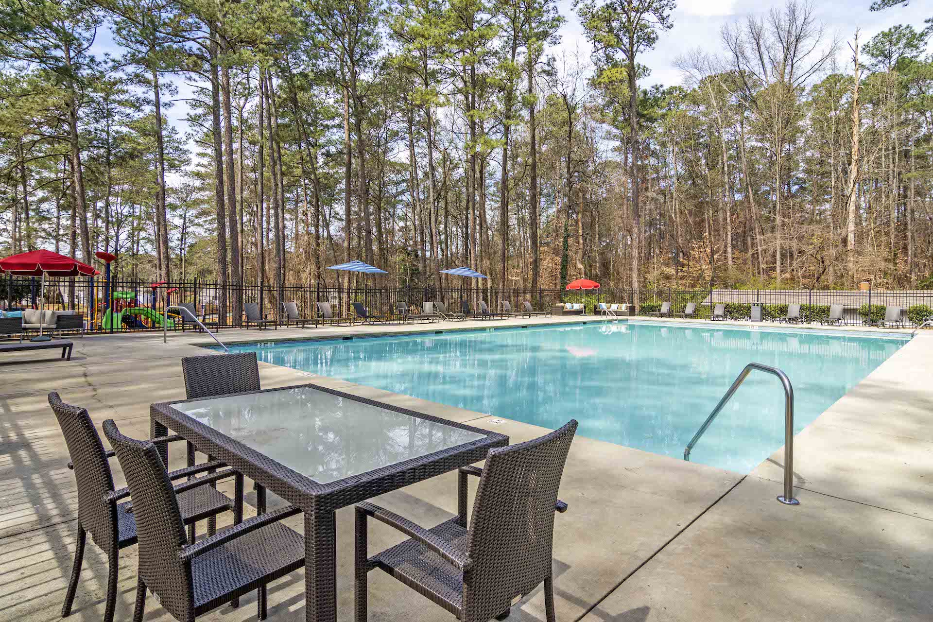 Pool with seating area