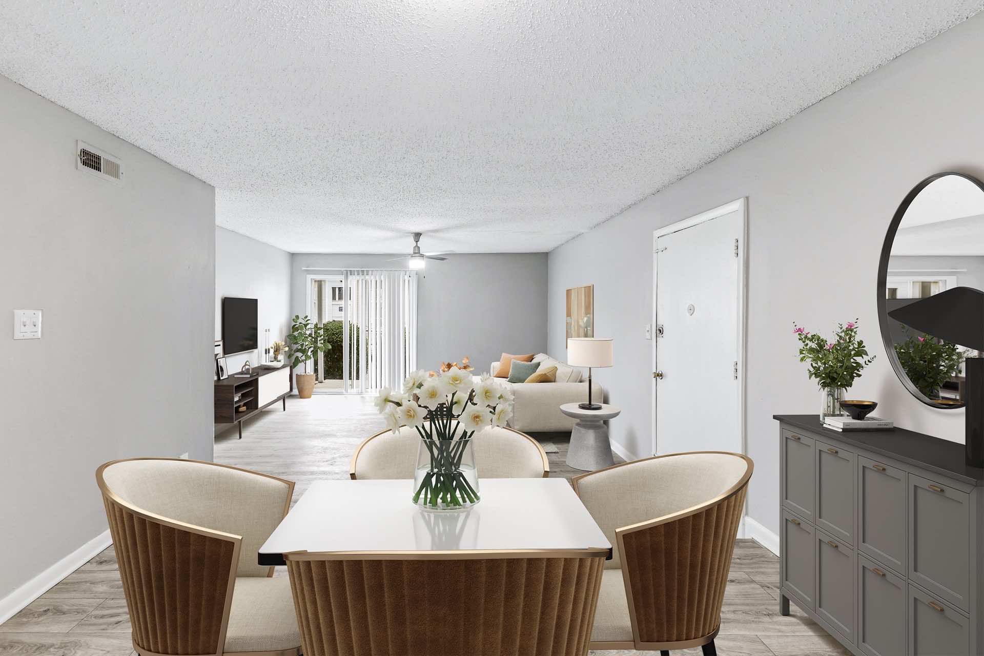 dining room with wood-style flooring