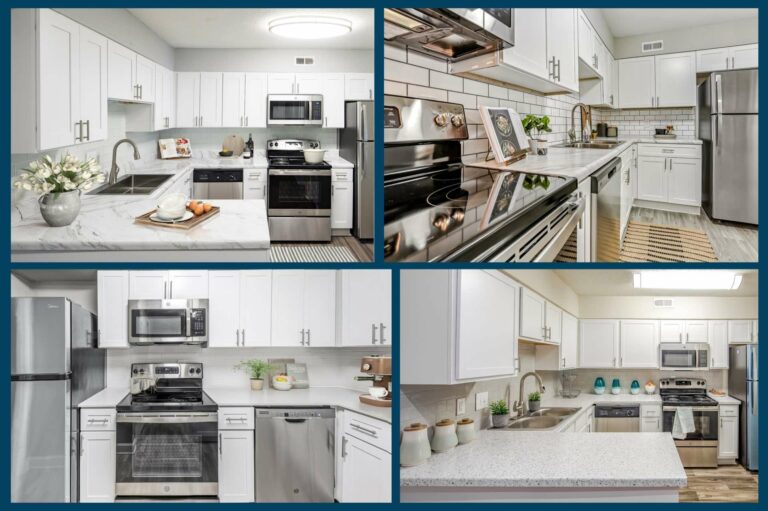 collage of kitchen renovations