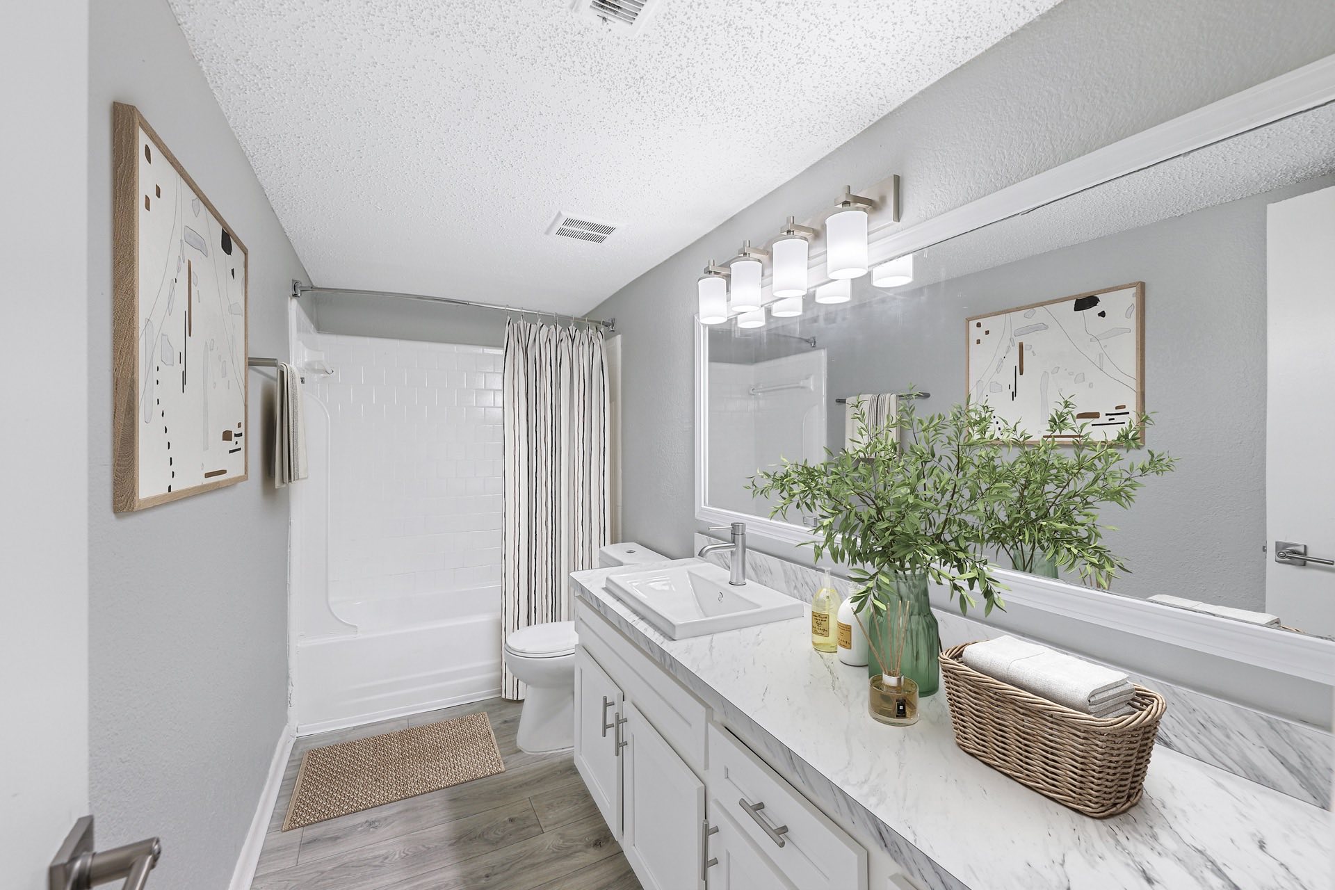 quartz counter in bathroom