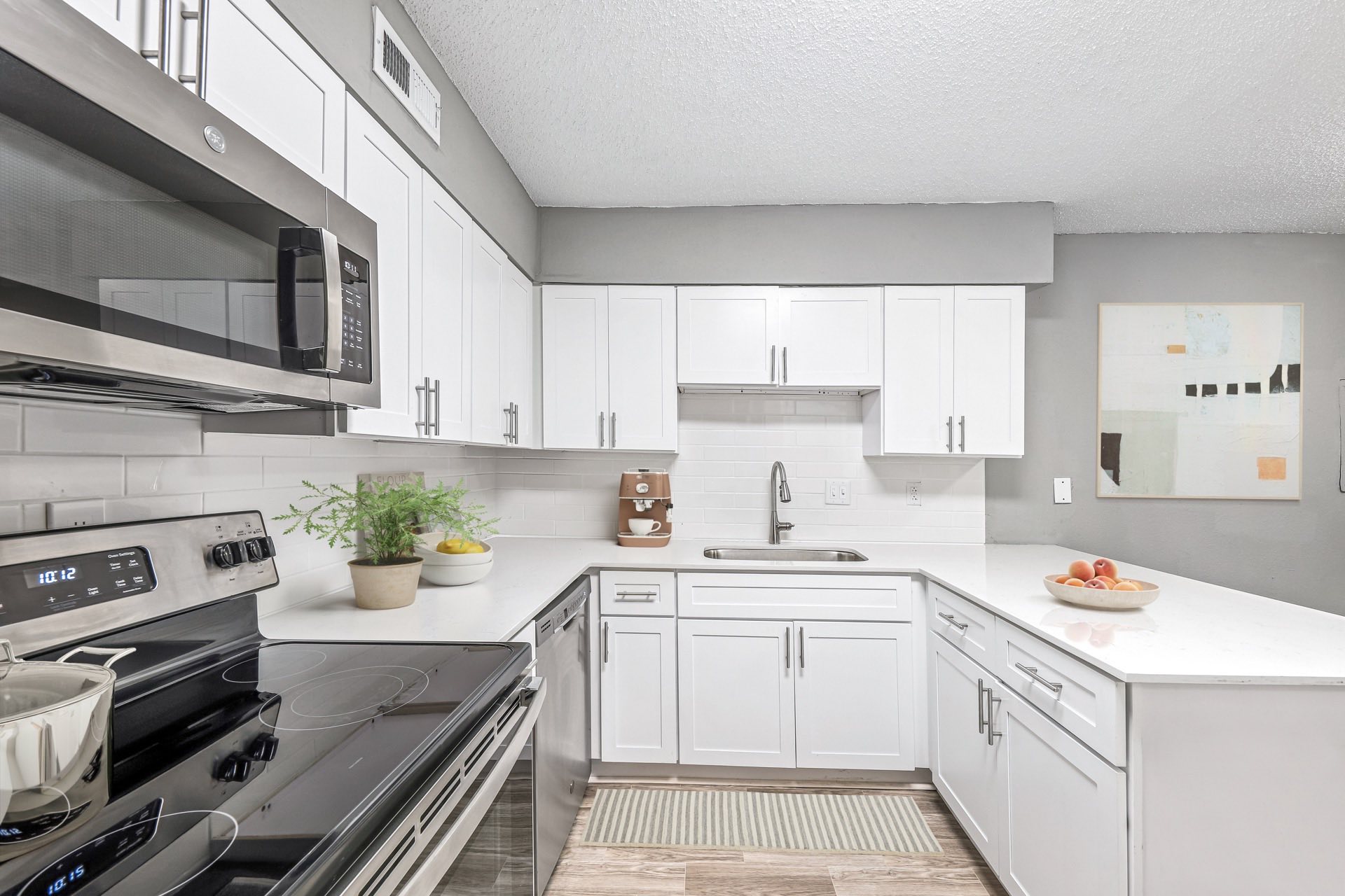 Kitchen with wood-style flooring