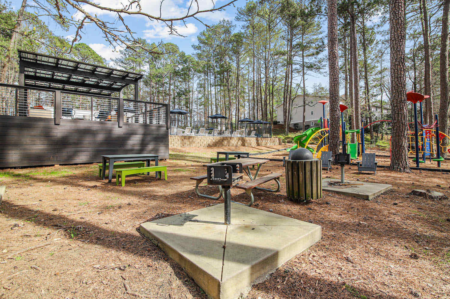 Picnic area by playground